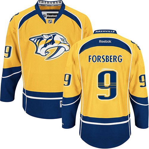 Men\'s Reebok Nashville Predators 9 î€€Filipî€ î€€Forsbergî€ Gold Home î€€Jerseyî€ ...