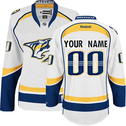 Reebok Nashville Predators Women's Customized Premier White Away Jersey Reebok Nashville Predators Women's Customized Premier White Away Jersey