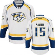 Men's Reebok Nashville Predators 15 Craig Smith White Away Jersey - Premier