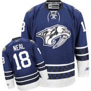 Men's Reebok Nashville Predators 18 James Neal Blue Third Jersey - Authentic