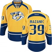 Men's Reebok Nashville Predators 39 Marek Mazanec Gold Home Jersey - Premier Men's Reebok Nashville Predators 39 Marek Mazanec Gold Home Jersey - Premier