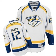 Men's Reebok Nashville Predators 12 Mike Fisher White Away Jersey - Authentic Men's Reebok Nashville Predators 12 Mike Fisher White Away Jersey - Authentic