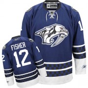 Men's Reebok Nashville Predators 12 Mike Fisher Blue Third Jersey - Premier Men's Reebok Nashville Predators 12 Mike Fisher Blue Third Jersey - Premier