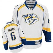 Men's Reebok Nashville Predators 6 Shea Weber White Away Jersey - Authentic Men's Reebok Nashville Predators 6 Shea Weber White Away Jersey - Authentic