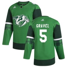 Youth Adidas Nashville Predators Kevin Gravel Green 2020 St. Patrick's Day Jersey - Authentic Youth Adidas Nashville Predators Kevin Gravel Green 2020 St. Patrick's Day Jersey - Authentic