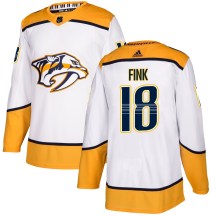 Men's Adidas Nashville Predators Aiden Fink White Away Jersey - Authentic Men's Adidas Nashville Predators Aiden Fink White Away Jersey - Authentic