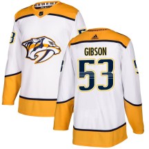 Men's Adidas Nashville Predators Andrew Gibson White Away Jersey - Authentic Men's Adidas Nashville Predators Andrew Gibson White Away Jersey - Authentic