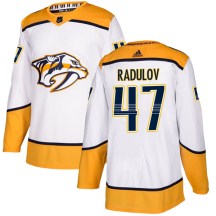 Men's Adidas Nashville Predators Alexander Radulov White Away Jersey - Authentic Men's Adidas Nashville Predators Alexander Radulov White Away Jersey - Authentic