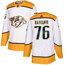 Men's Adidas Nashville Predators Isaac Ratcliffe White Away Jersey - Authentic Men's Adidas Nashville Predators Isaac Ratcliffe White Away Jersey - Authentic