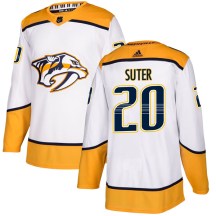 Men's Adidas Nashville Predators Ryan Suter White Away Jersey - Authentic Men's Adidas Nashville Predators Ryan Suter White Away Jersey - Authentic