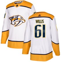 Men's Adidas Nashville Predators Joey Willis White Away Jersey - Authentic Men's Adidas Nashville Predators Joey Willis White Away Jersey - Authentic