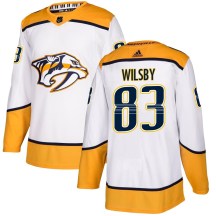 Men's Adidas Nashville Predators Adam Wilsby White Away Jersey - Authentic Men's Adidas Nashville Predators Adam Wilsby White Away Jersey - Authentic