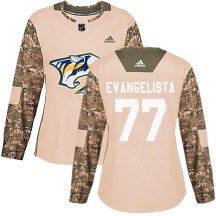 Women's Adidas Nashville Predators Luke Evangelista Camo Veterans Day Practice Jersey - Authentic Women's Adidas Nashville Predators Luke Evangelista Camo Veterans Day Practice Jersey - Authentic