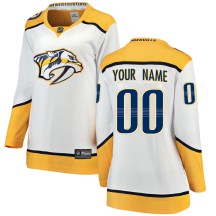 Women's Fanatics Branded Nashville Predators Custom White Custom Away Jersey - Breakaway Women's Fanatics Branded Nashville Predators Custom White Custom Away Jersey - Breakaway