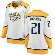 Women's Fanatics Branded Nashville Predators Peter Forsberg White Away Jersey - Breakaway Women's Fanatics Branded Nashville Predators Peter Forsberg White Away Jersey - Breakaway
