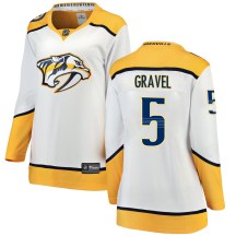 Women's Fanatics Branded Nashville Predators Kevin Gravel White Away Jersey - Breakaway Women's Fanatics Branded Nashville Predators Kevin Gravel White Away Jersey - Breakaway