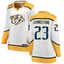 Women's Fanatics Branded Nashville Predators Jake Livingstone White Away Jersey - Breakaway Women's Fanatics Branded Nashville Predators Jake Livingstone White Away Jersey - Breakaway