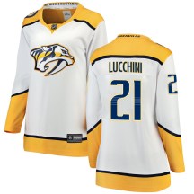 Women's Fanatics Branded Nashville Predators Jake Lucchini White Away Jersey - Breakaway Women's Fanatics Branded Nashville Predators Jake Lucchini White Away Jersey - Breakaway
