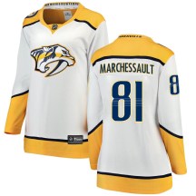 Women's Fanatics Branded Nashville Predators Jonathan Marchessault White Away Jersey - Breakaway Women's Fanatics Branded Nashville Predators Jonathan Marchessault White Away Jersey - Breakaway