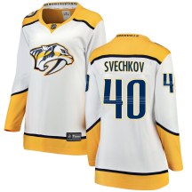 Women's Fanatics Branded Nashville Predators Fedor Svechkov White Away Jersey - Breakaway Women's Fanatics Branded Nashville Predators Fedor Svechkov White Away Jersey - Breakaway