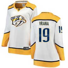 Women's Fanatics Branded Nashville Predators Jakub Vrana White Away Jersey - Breakaway Women's Fanatics Branded Nashville Predators Jakub Vrana White Away Jersey - Breakaway