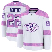 Men's Fanatics Nashville Predators Jordin Tootoo White 2024 Hockey Fights Cancer Practice Jersey - Premium Men's Fanatics Nashville Predators Jordin Tootoo White 2024 Hockey Fights Cancer Practice Jersey - Premium