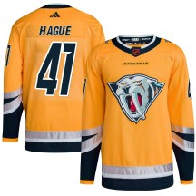 Men's Adidas Nashville Predators Nicolas Hague Yellow Reverse Retro 2.0 Jersey - Authentic Men's Adidas Nashville Predators Nicolas Hague Yellow Reverse Retro 2.0 Jersey - Authentic