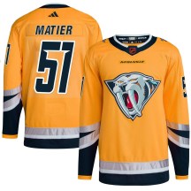 Men's Adidas Nashville Predators Jack Matier Yellow Reverse Retro 2.0 Jersey - Authentic Men's Adidas Nashville Predators Jack Matier Yellow Reverse Retro 2.0 Jersey - Authentic