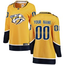 Women's Fanatics Branded Nashville Predators Custom Yellow Custom Home Jersey - Breakaway Women's Fanatics Branded Nashville Predators Custom Yellow Custom Home Jersey - Breakaway
