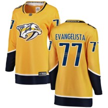 Women's Fanatics Branded Nashville Predators Luke Evangelista Yellow Home Jersey - Breakaway Women's Fanatics Branded Nashville Predators Luke Evangelista Yellow Home Jersey - Breakaway