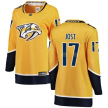 Women's Fanatics Branded Nashville Predators Tyson Jost Yellow Home Jersey - Breakaway Women's Fanatics Branded Nashville Predators Tyson Jost Yellow Home Jersey - Breakaway