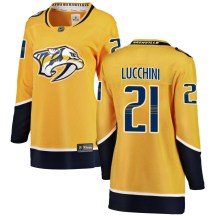 Women's Fanatics Branded Nashville Predators Jake Lucchini Yellow Home Jersey - Breakaway Women's Fanatics Branded Nashville Predators Jake Lucchini Yellow Home Jersey - Breakaway