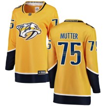 Women's Fanatics Branded Nashville Predators Navrin Mutter Yellow Home Jersey - Breakaway Women's Fanatics Branded Nashville Predators Navrin Mutter Yellow Home Jersey - Breakaway