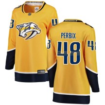 Women's Fanatics Branded Nashville Predators Nick Perbix Yellow Home Jersey - Breakaway Women's Fanatics Branded Nashville Predators Nick Perbix Yellow Home Jersey - Breakaway