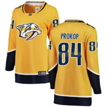 Women's Fanatics Branded Nashville Predators Luke Prokop Yellow Home Jersey - Breakaway Women's Fanatics Branded Nashville Predators Luke Prokop Yellow Home Jersey - Breakaway