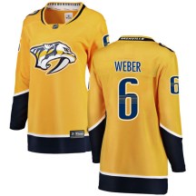 Women's Fanatics Branded Nashville Predators Shea Weber Yellow Home Jersey - Breakaway Women's Fanatics Branded Nashville Predators Shea Weber Yellow Home Jersey - Breakaway