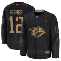Youth Fanatics Nashville Predators Mike Fisher Black 2024 Military Appreciation Practice Jersey - Premium Youth Fanatics Nashville Predators Mike Fisher Black 2024 Military Appreciation Practice Jersey - Premium