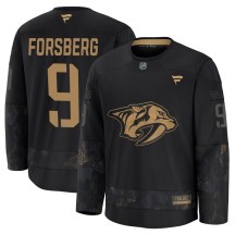 Youth Fanatics Nashville Predators Filip Forsberg Black 2024 Military Appreciation Practice Jersey - Premium Youth Fanatics Nashville Predators Filip Forsberg Black 2024 Military Appreciation Practice Jersey - Premium