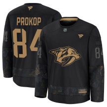 Youth Fanatics Nashville Predators Luke Prokop Black 2024 Military Appreciation Practice Jersey - Premium Youth Fanatics Nashville Predators Luke Prokop Black 2024 Military Appreciation Practice Jersey - Premium