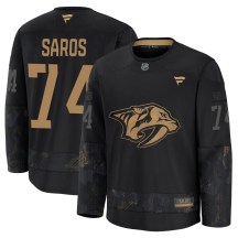 Youth Fanatics Nashville Predators Juuse Saros Black 2024 Military Appreciation Practice Jersey - Premium Youth Fanatics Nashville Predators Juuse Saros Black 2024 Military Appreciation Practice Jersey - Premium
