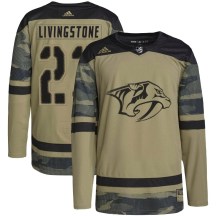 Men's Adidas Nashville Predators Jake Livingstone Camo Military Appreciation Practice Jersey - Authentic Men's Adidas Nashville Predators Jake Livingstone Camo Military Appreciation Practice Jersey - Authentic