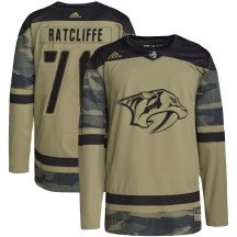 Men's Adidas Nashville Predators Isaac Ratcliffe Camo Military Appreciation Practice Jersey - Authentic Men's Adidas Nashville Predators Isaac Ratcliffe Camo Military Appreciation Practice Jersey - Authentic