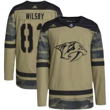 Men's Adidas Nashville Predators Adam Wilsby Camo Military Appreciation Practice Jersey - Authentic Men's Adidas Nashville Predators Adam Wilsby Camo Military Appreciation Practice Jersey - Authentic