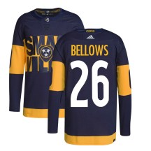 Men's Adidas Nashville Predators Kieffer Bellows Navy 2022 Stadium Series Primegreen Jersey - Authentic Men's Adidas Nashville Predators Kieffer Bellows Navy 2022 Stadium Series Primegreen Jersey - Authentic