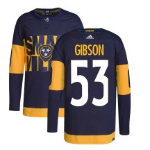 Men's Adidas Nashville Predators Andrew Gibson Navy 2022 Stadium Series Primegreen Jersey - Authentic Men's Adidas Nashville Predators Andrew Gibson Navy 2022 Stadium Series Primegreen Jersey - Authentic