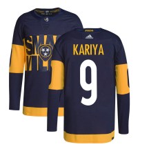 Men's Adidas Nashville Predators Paul Kariya Navy 2022 Stadium Series Primegreen Jersey - Authentic Men's Adidas Nashville Predators Paul Kariya Navy 2022 Stadium Series Primegreen Jersey - Authentic