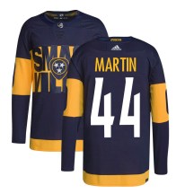 Men's Adidas Nashville Predators Brady Martin Navy 2022 Stadium Series Primegreen Jersey - Authentic Men's Adidas Nashville Predators Brady Martin Navy 2022 Stadium Series Primegreen Jersey - Authentic