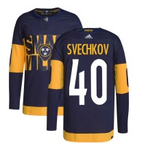 Men's Adidas Nashville Predators Fedor Svechkov Navy 2022 Stadium Series Primegreen Jersey - Authentic Men's Adidas Nashville Predators Fedor Svechkov Navy 2022 Stadium Series Primegreen Jersey - Authentic