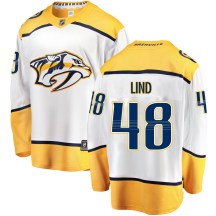 Youth Fanatics Branded Nashville Predators Kalan Lind White Away Jersey - Breakaway Youth Fanatics Branded Nashville Predators Kalan Lind White Away Jersey - Breakaway