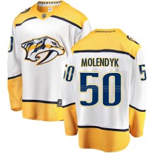 Youth Fanatics Branded Nashville Predators Tanner Molendyk White Away Jersey - Breakaway Youth Fanatics Branded Nashville Predators Tanner Molendyk White Away Jersey - Breakaway